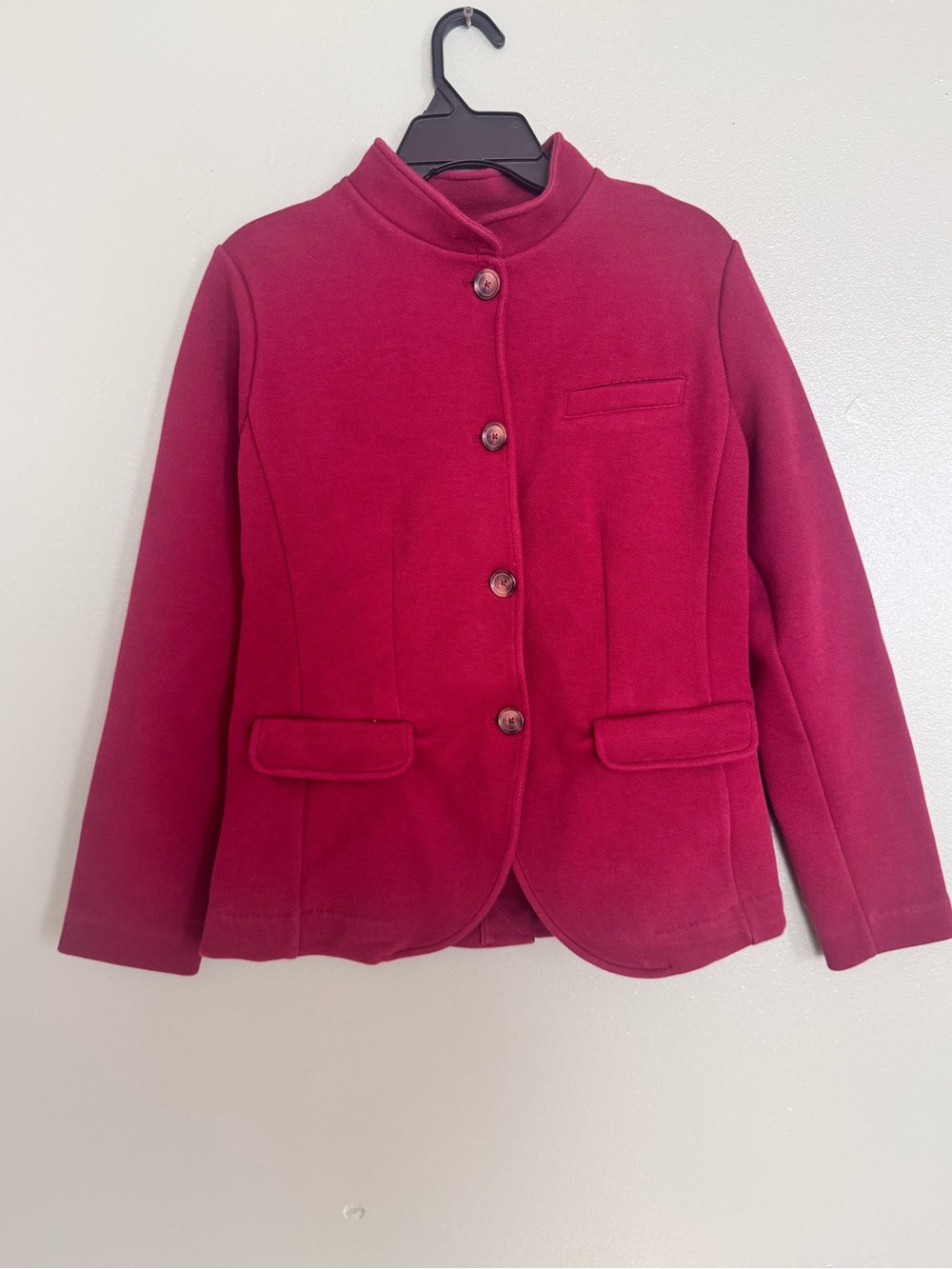 Banana Republic Knit Pique Blazer Jacket Wine Red Size M